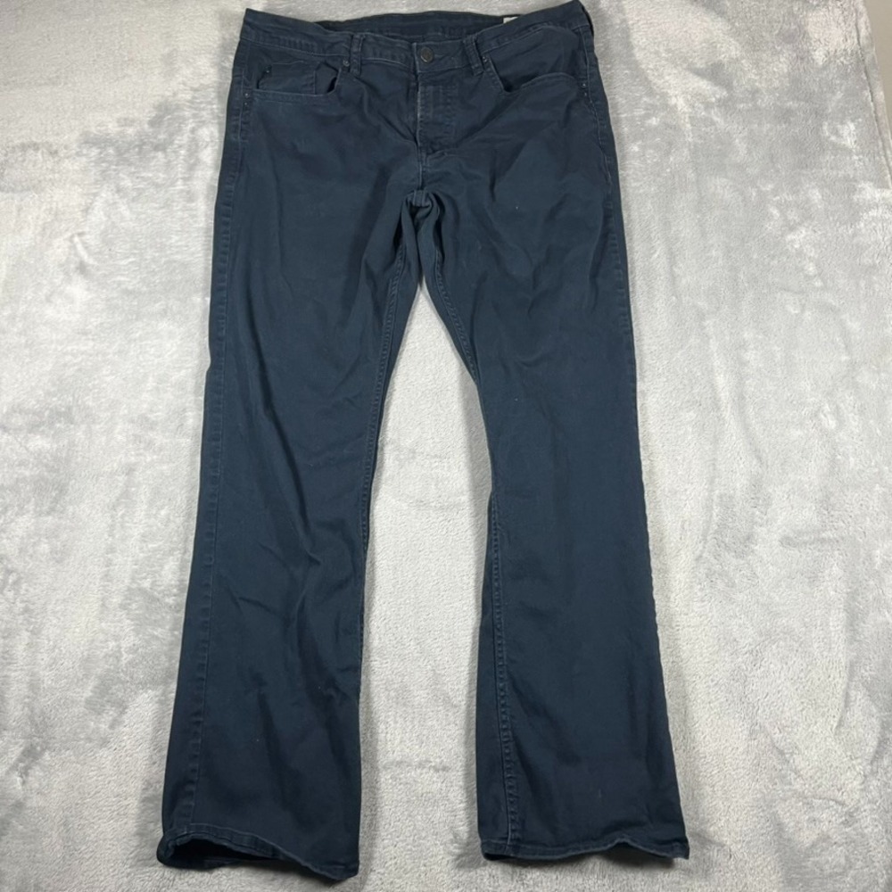 Bufffalo David Bitton Sam-X Slim Straight Stretch Jeans MENS 36x32 Gray-Blue